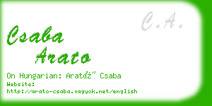 csaba arato business card